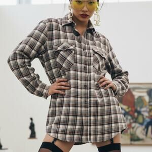 Vintage 90s Pendleton Ombre Plaid Wool Coat Dark Academia NWT L
